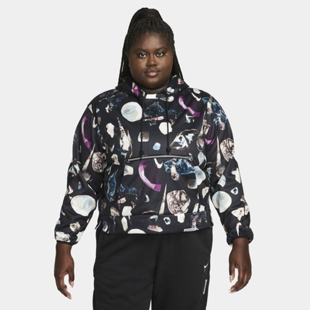 NWT Nike Women's Dri-FIT Seasonal Pullover Hoodie  in Black sz 1X